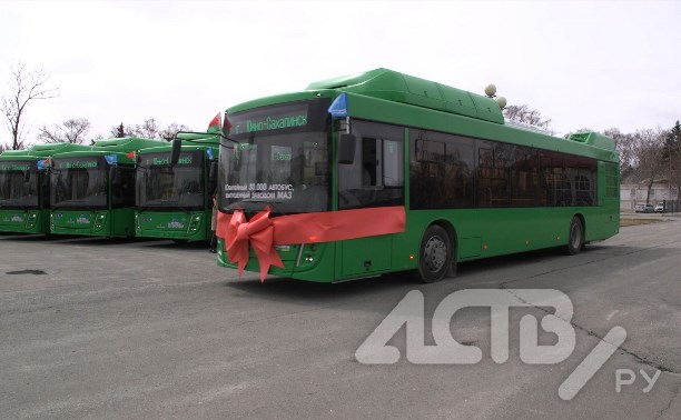Первая партия новых зелёных автобусов прибыла в Южно-Сахалинск