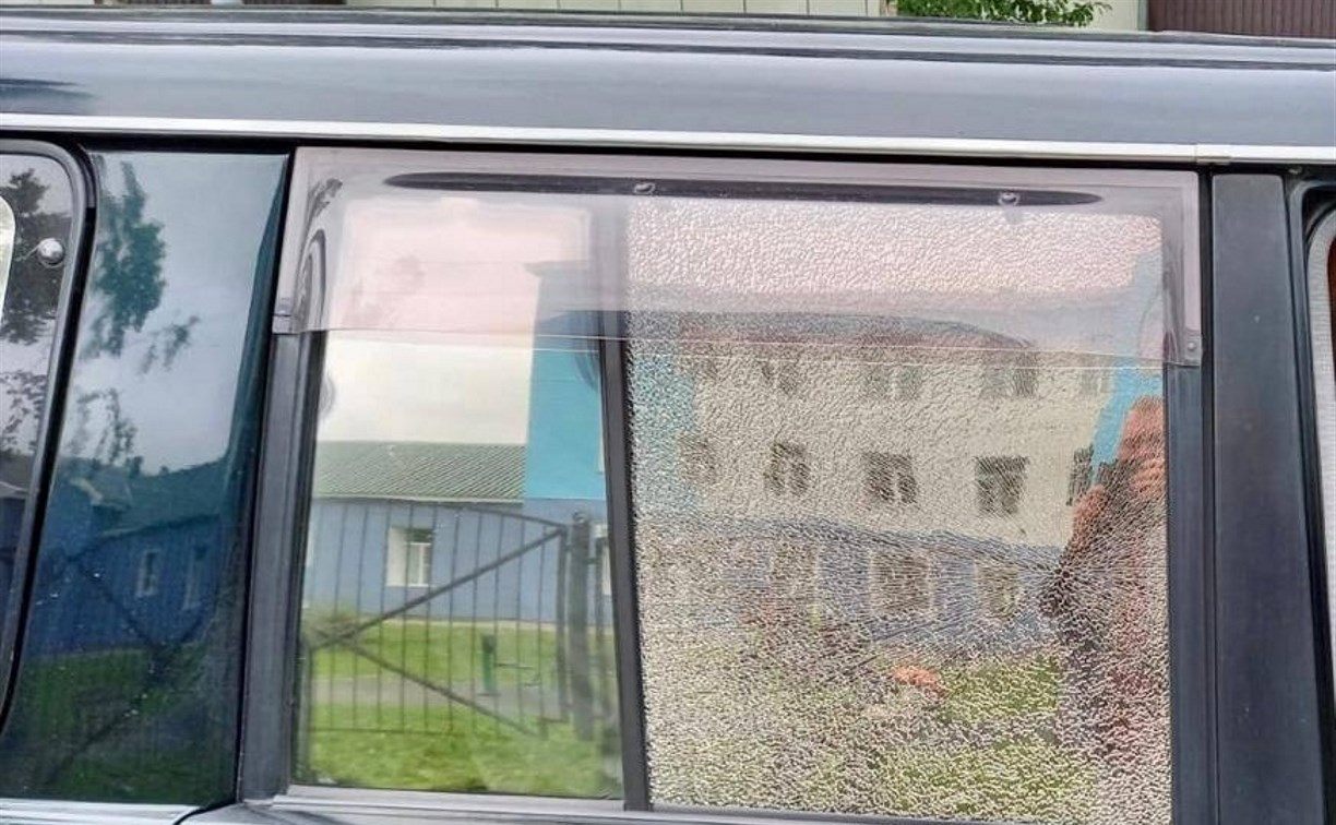 В Южно-Сахалинске мужчина косил траву и выбил стекло проезжающей машине
