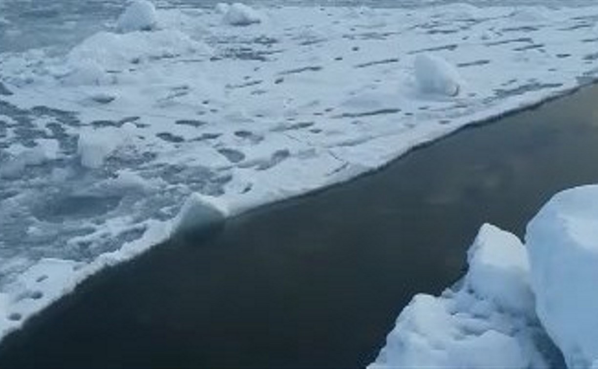 На Сахалине в районе Лесного оторвало лед