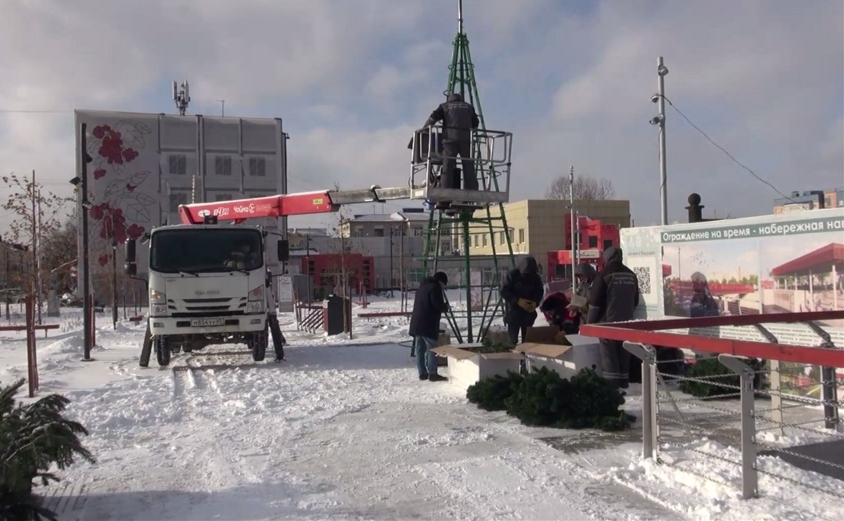 На новой набережной Рогатки в Южно-Сахалинске 19 декабря засияет новогодняя ёлка