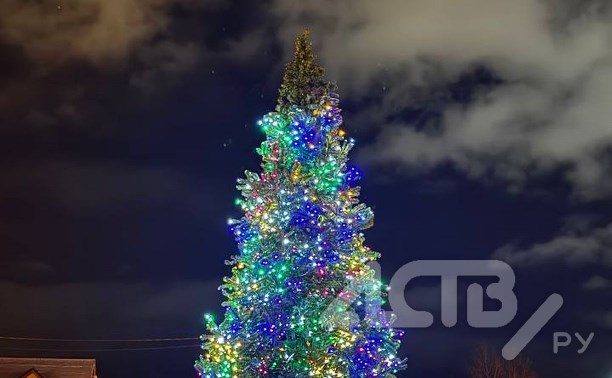 Жители Лугового пожаловались на новогоднюю ёлку "без макушки"