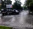 Утренняя авария спровоцировала пробку в центре Южно-Сахалинска