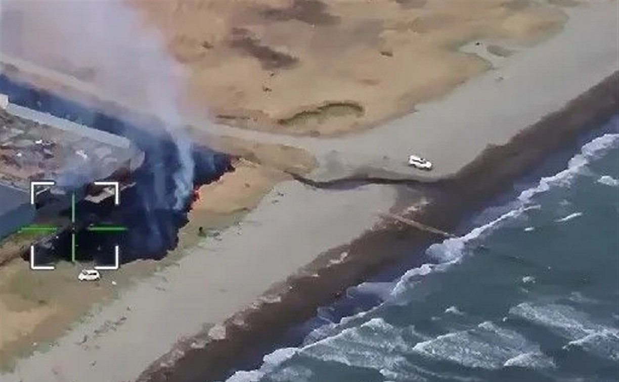 Крупное возгорание удалось обнаружить дроном возле Песчанского