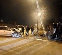 Пьяный водитель без прав в Южно-Сахалинске снёс Subaru и перевернулся сам
