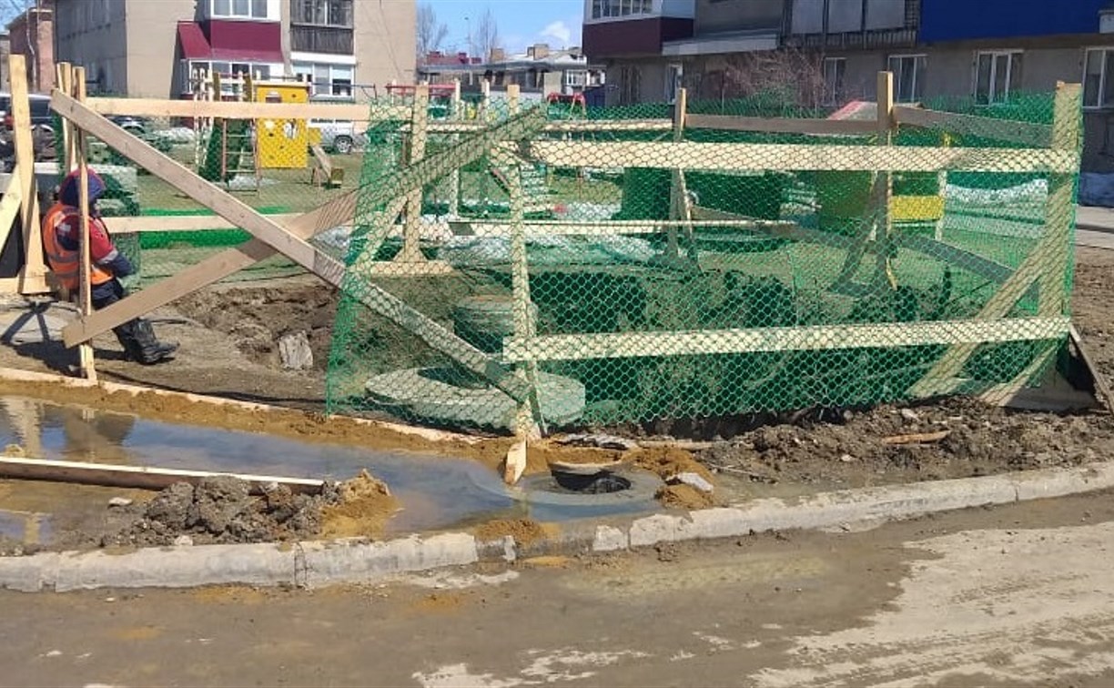 Авария на водопроводе произошла сегодня в Луговом