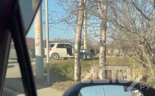 "Нормально припечатался": автомобиль врезался в столб на выезде из Троицкого