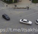 В Южно-Сахалинске автомобили попали в ДТП на участке, где дорожники рисовали разметку