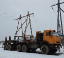 Дополнительную спецтехнику привезли для строительства ЛЭП "Шахтерская – Бошняково"