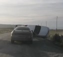 Автомобиль перевернулся во время движения в Корсаковском районе