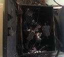 Появились фото с пожара в комнате отдыха локомотивных бригад в Тымовском