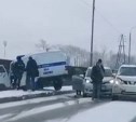 Автомобиль полиции Макарова попал в ДТП на "встречке" в Южно-Сахалинске 