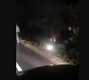 Машина перевернулась и загорелась в Поронайском районе