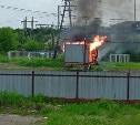 Пожар полыхал на территории родовой общины в Поронайском районе