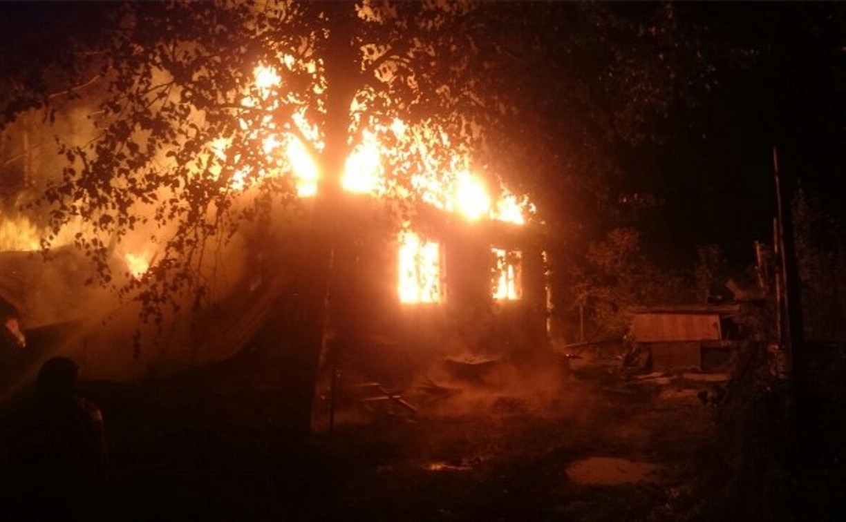 Пожарные всю ночь тушили дачный домик в Углегорском районе