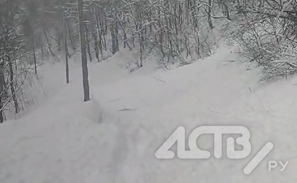 Снежная масса, сошедшая с сопки, заблокировала выезд из Быкова