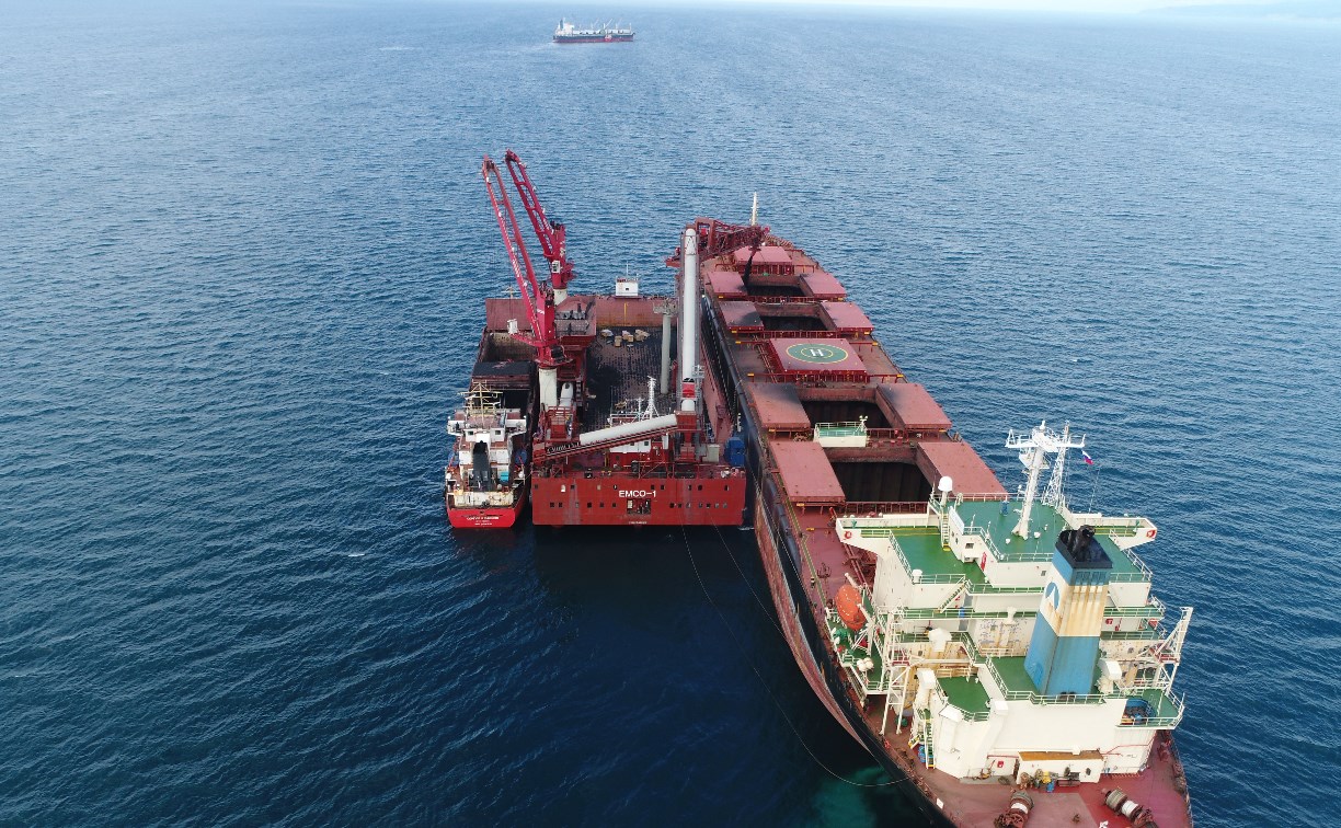Первое судно типа Panamax дедвейтом 70 тысяч тонн отгружают в порту Шахтерска 
