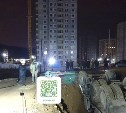 На строительной площадке "Уюн" в Южно-Сахалинске опрокинулась бетономешалка