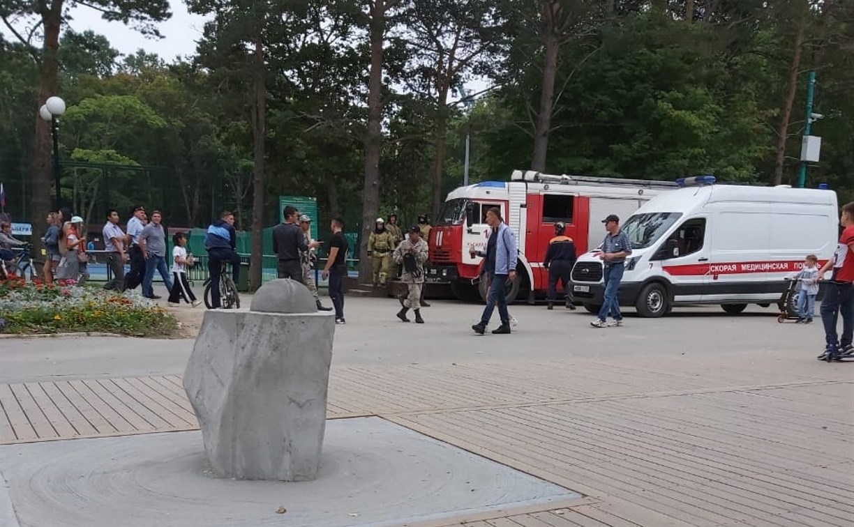 Отдыхающих в парке Южно-Сахалинска напугал подозрительный пакет