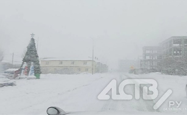 Метель накрыла север Сахалина - участок дороги закрыли из-за нулевой видимости 