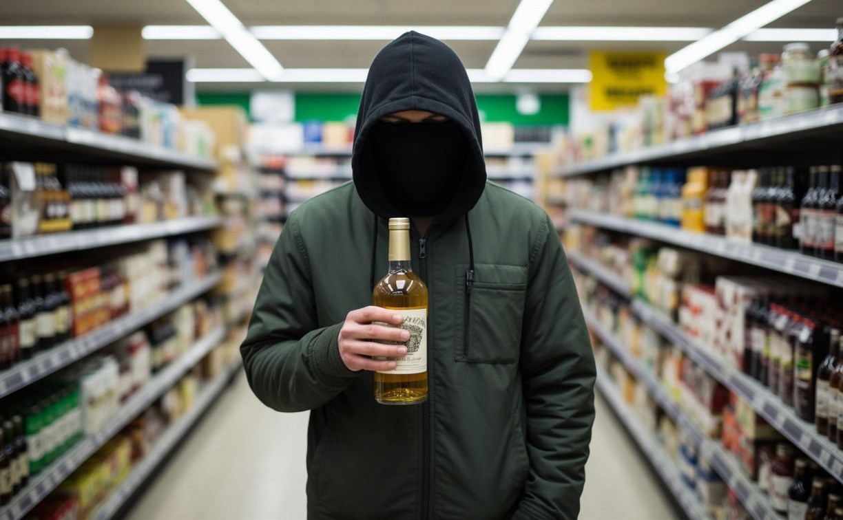 Судимый сахалинец стащил в магазине бутылку коньяка за 5,6 тысяч рублей 