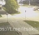 Появилось видео момента массового ДТП в Южно-Сахалинске