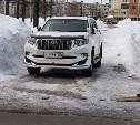 В Южно-Сахалинске водитель устроил парковку на прогулочной дорожке в сквере