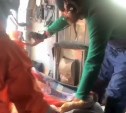 Сахалинские спасатели выложили видео поднятия пациентки на борт вертолёта на верёвках
