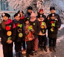 Патруль у сахалинской школы проверил, видно ли детей на дороге