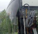 КамАЗ снёс зеркало пассажирского рейсового автобуса в районе Троицкого