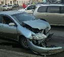 Три автомобиля столкнулись на проспекте Победы в Южно-Сахалинске