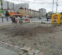 Клумба появится у торгового центра "Янтарь" в Южно-Сахалинске
