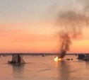 "Огонь и лёд": сахалинцы рассказали о сгоревшей на рыбалке палатке 
