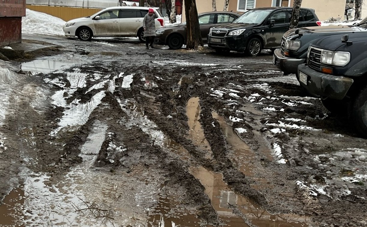 Очень суровая управляйка послала сахалинцев взыскивать средства на ремонт территории с автомобилистов