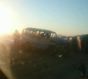 Toyota Land Cruiser 80 опрокинулся при столкновении двух внедорожников в Корсаковском районе
