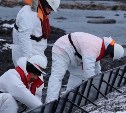 В порту Невельска ставят подпорные стенки для предотвращения разлива нефтепродуктов с китайского судна
