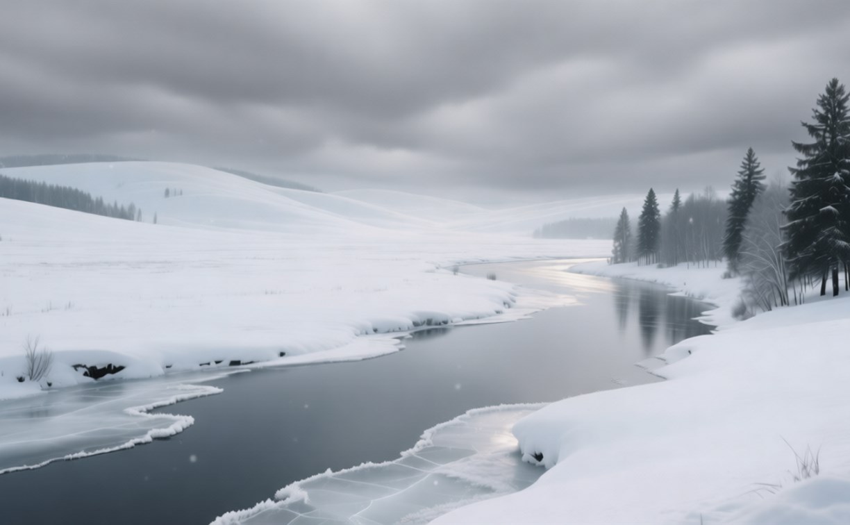 Рабочая неделя в Сахалинской области начнётся со снегопадов и усиления ветра