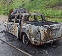 Очевидцы: в сгоревшем авто в районе села Восточного вспыхнула проводка