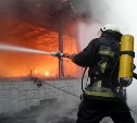 Хозпостройки вблизи жилого дома горят в Золоторыбном