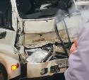 Три грузовика и бензовоз столкнулись в Анивском районе