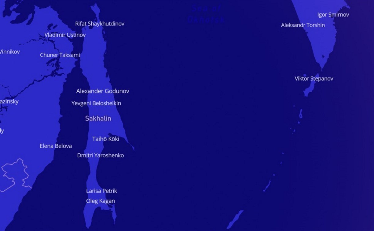 Места рождения самых известных людей Сахалинской области показали на одной карте