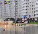 "Озёра" появились на дороге в районе "Аралии" в Южно-Сахалинске
