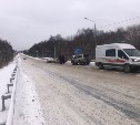 Автомобилистка пострадала в лобовом ДТП на дороге Южно-Сахалинск - Корсаков