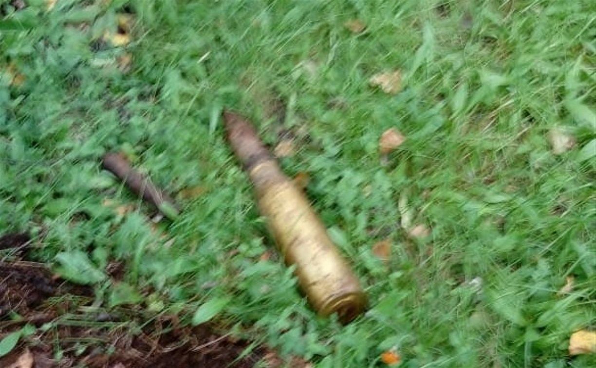 Сотрудник Росгвардии, отдыхая с семьей в Корсакове, обнаружил снаряды