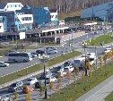 Субботним днём пробка сковала улицу Горького в Южно-Сахалинске