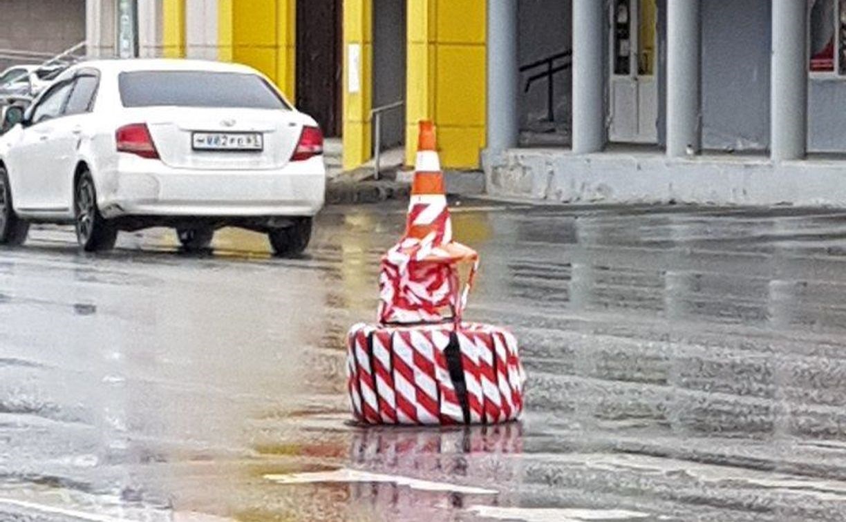 Грустный клоун или новый столбик Вишневского: странный дорожный "знак" обсуждают в Южно-Сахалинске