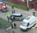 Минивэн врезался в дорожное ограждение возле СПЦ №3 в Поронайске