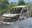 Автомобиль сгорел ночью в Корсаковском районе