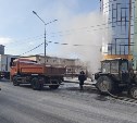 Улицу Милицейскую закрыли для движения в Южно-Сахалинске
