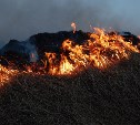 На Сахалине выгорело 15 тысяч "квадратов" травы - огонь едва не перешёл на лес
