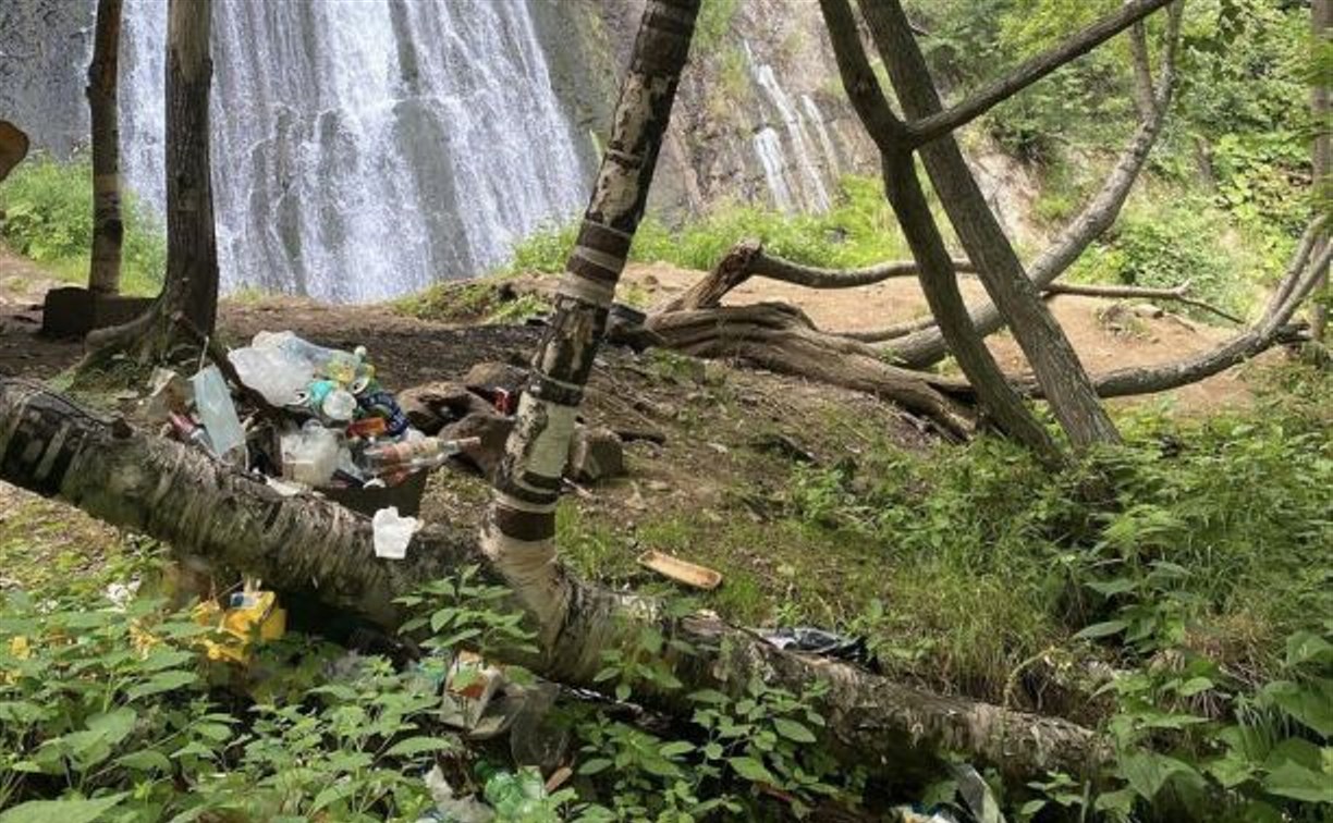 "Настоящие свиньи": люди превращают Клоковский водопад в свалку